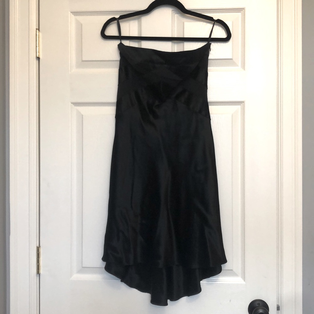 Black Silk Strapless Dress